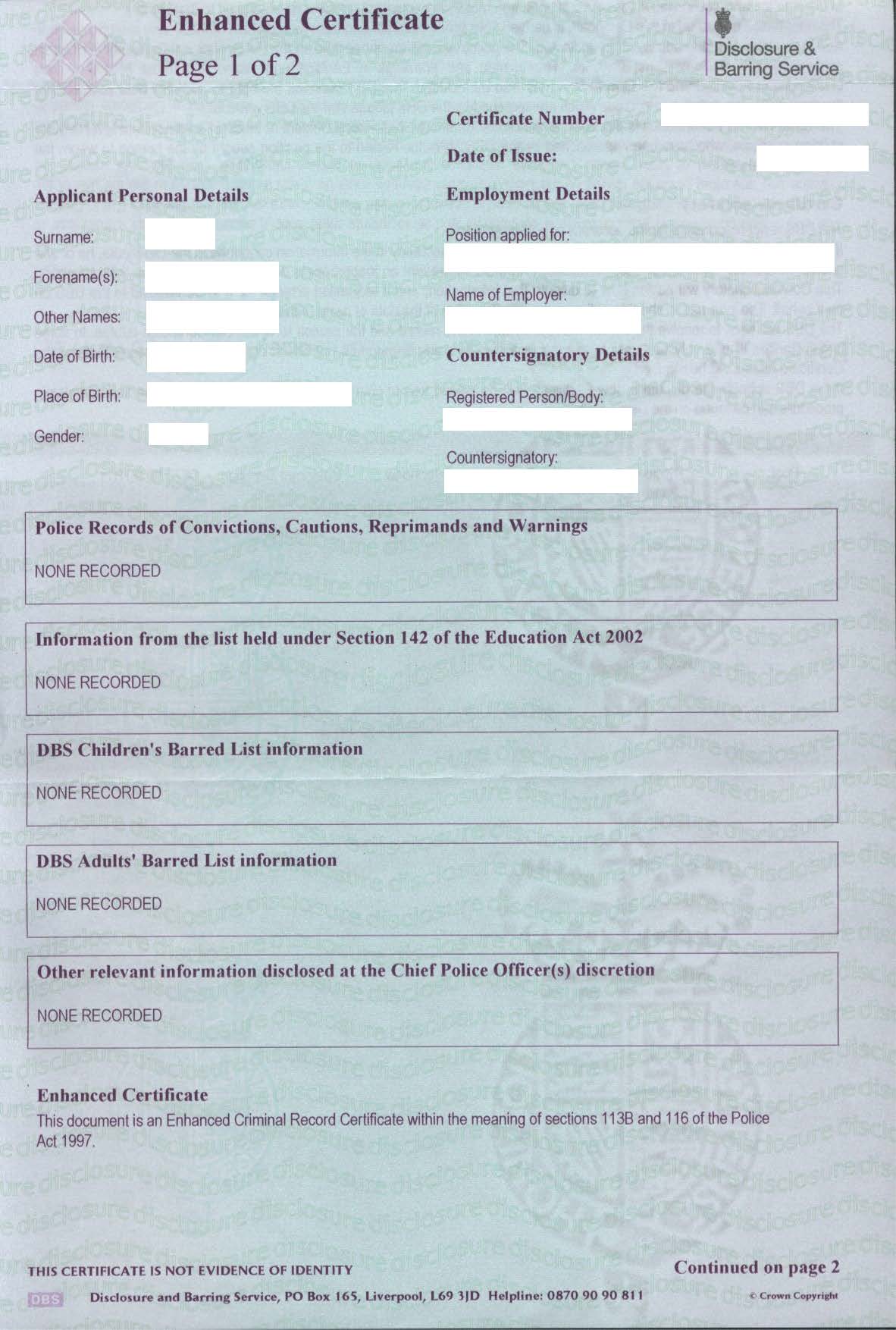 how long do enhanced dbs checks last